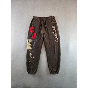 Cactus Jack CJ Flare Sweatpants Mens Medium Brown Travis Scott Graphic Joggers